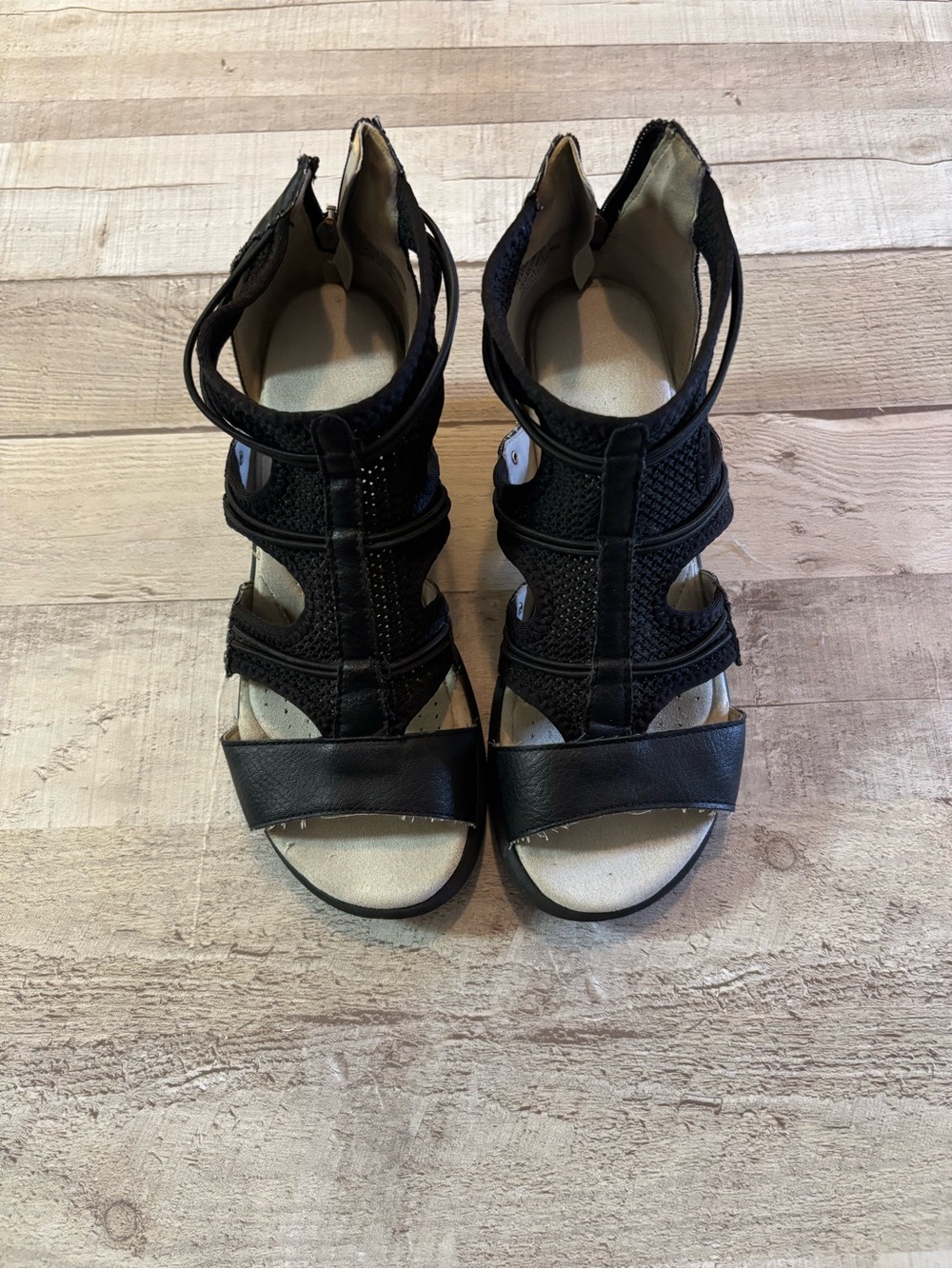 Everly Black Strappy Gladiator Sandals